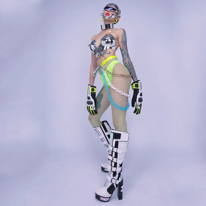 Танцевальный костюм в стиле панк Gogo сексуальный бюстгальтер Клубная одежда