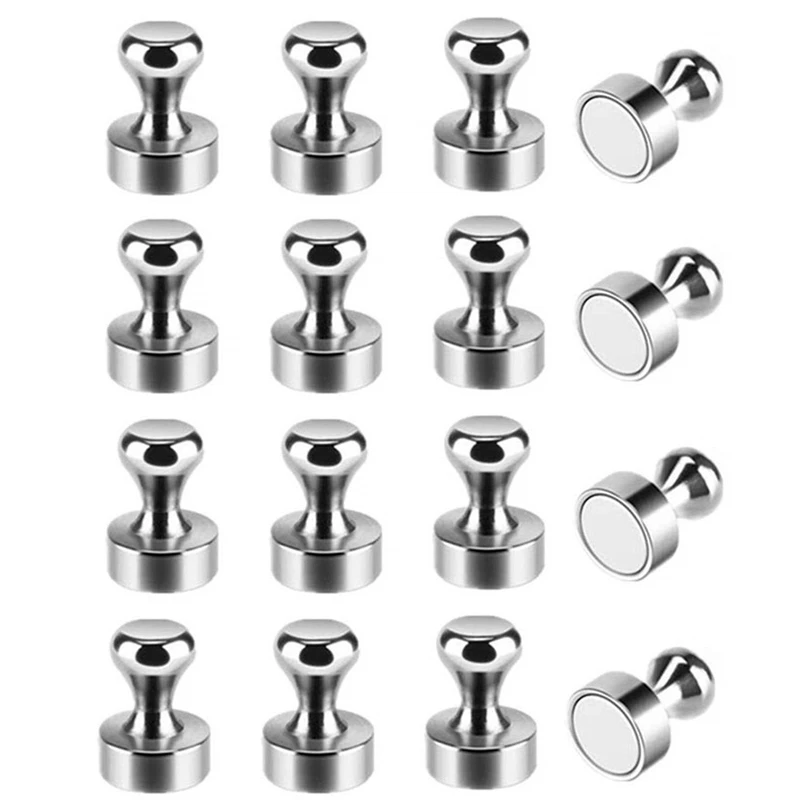 

16 Pcs Magnetic Push Pins, Thumb Tacks, Refrigerator Fridge Magnets, Whiteboard Magnets for School, Home, Office