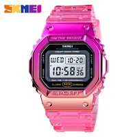 skmei casual womens watches with transparent strap shock resistance women digital watch ladies wristwatch electronic clock 1622