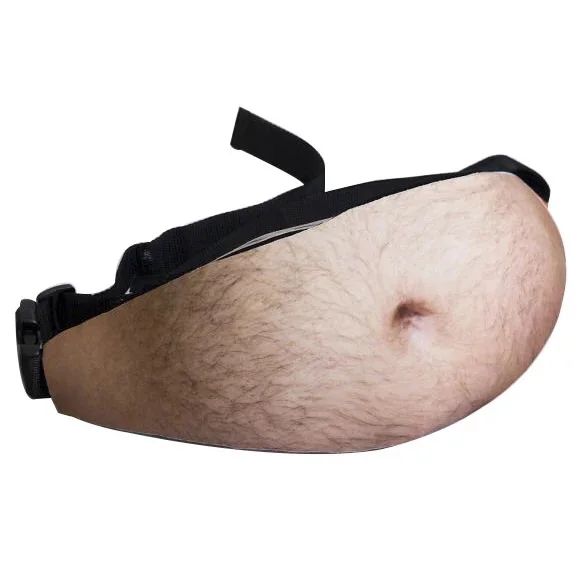 

Funny Pop Dad Bod Money Belt Bag Men Travel Bags Flesh Color Creative Fanny Pack Beer Fat Belly Bum Pouch Waist Bag