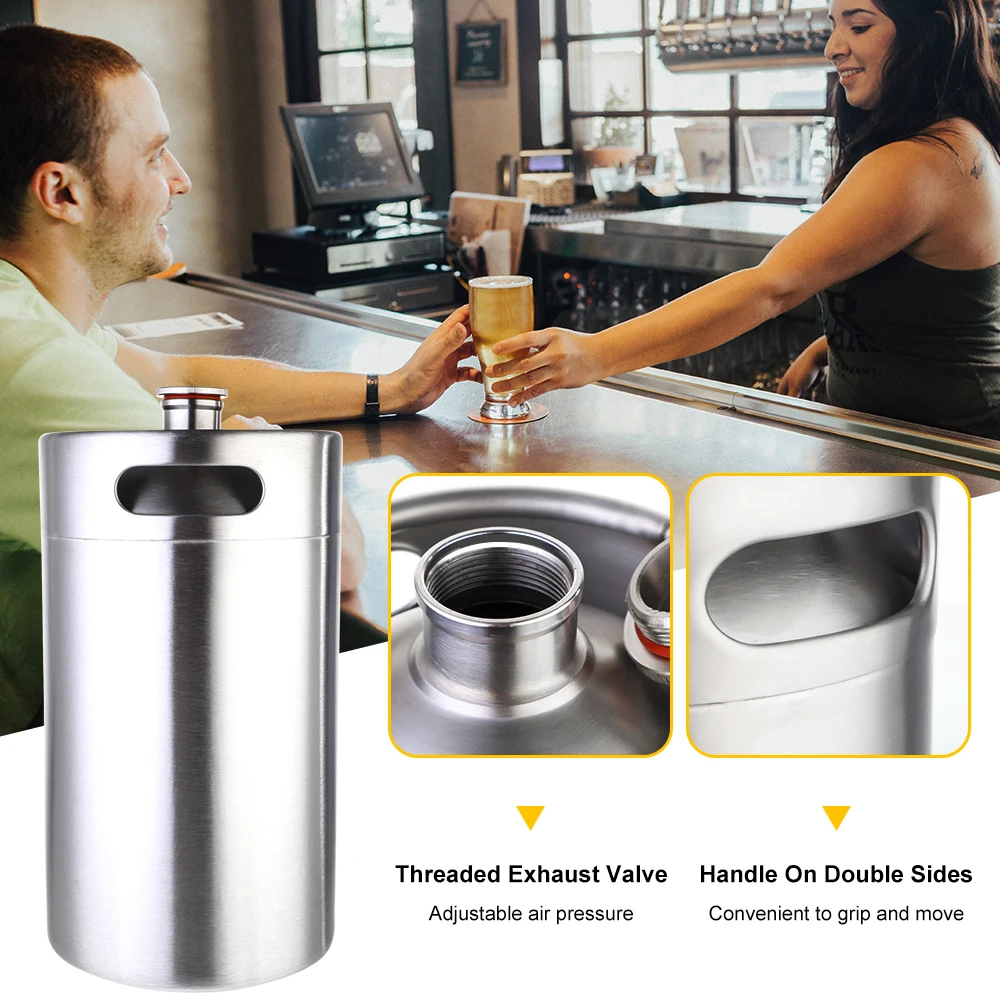 2/3. 6/5L Нержавеющая сталь розлив пива под давлением Ворчун Для Ремесло пивной