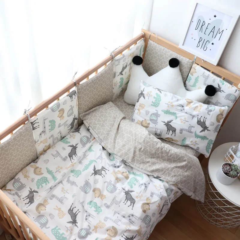 Комплект детского постельного белья из мягкого хлопка и ткани с бампером|Наборы