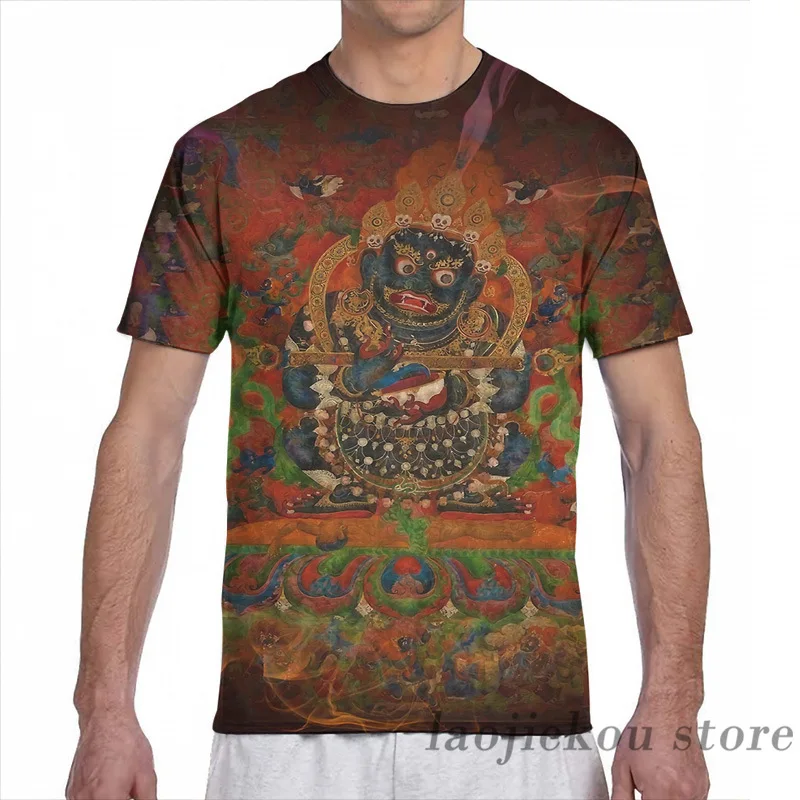 Футболка Mahakala с принтом для мужчин и женщин модный топ коротким рукавом