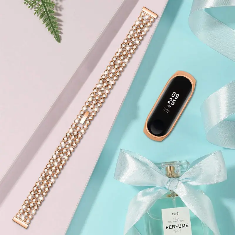 Браслет OULUCCI с ремешком из нержавеющей стали для xiaomi mi Band 4/3 ремешок для xiaomi mi band 3 ремешок для mi band 4 ремешок - Цвет: 1rose gold