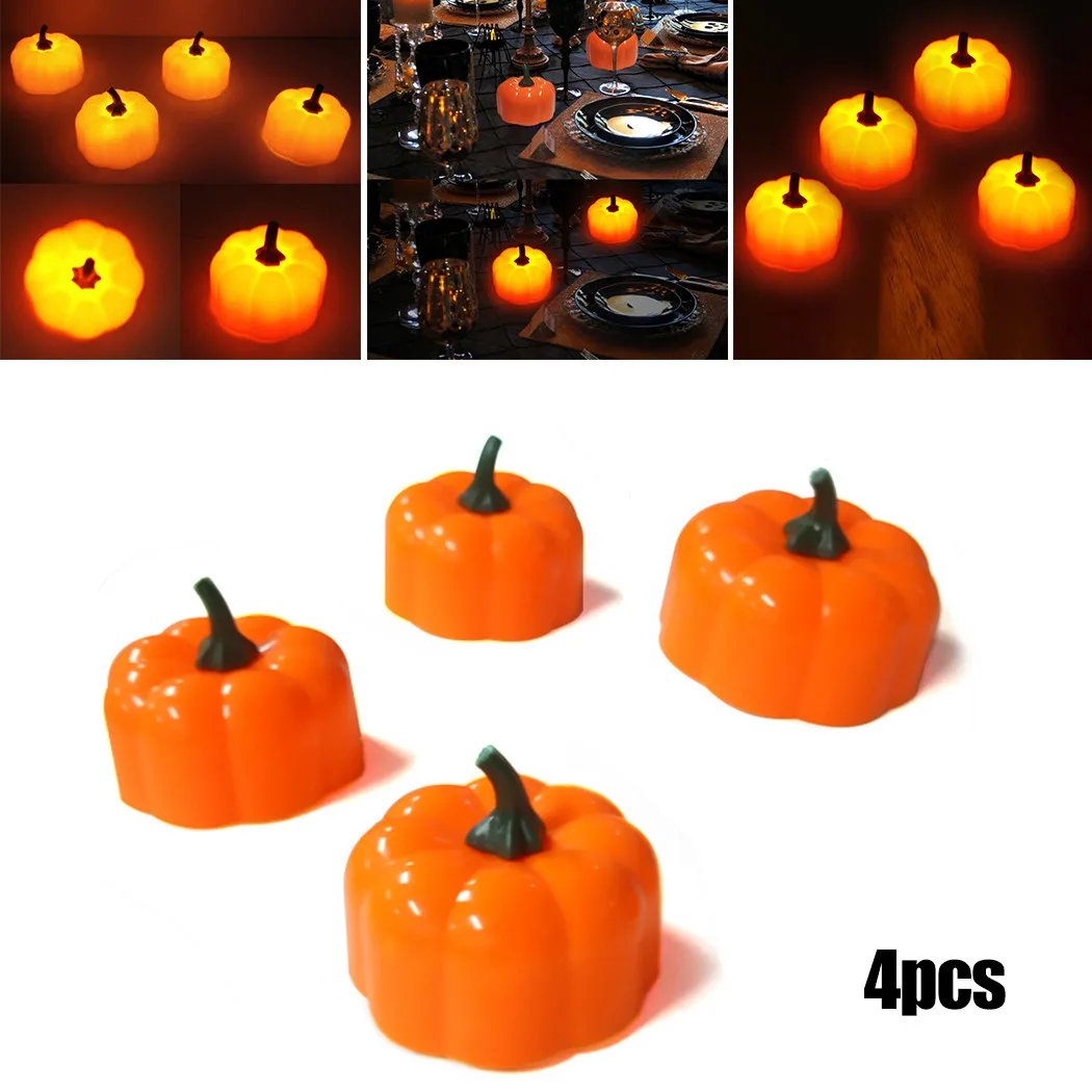 

4PCS Halloween Artificial Mini Light Pumpkin LED Light For Halloween Party Halloween Pumpkin Decorative Lights
