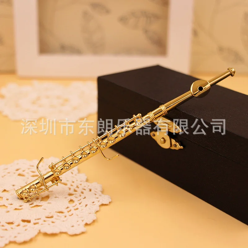 Имитация музыки ветра 3D модель инструмента позолоченная Подарочная флейта для