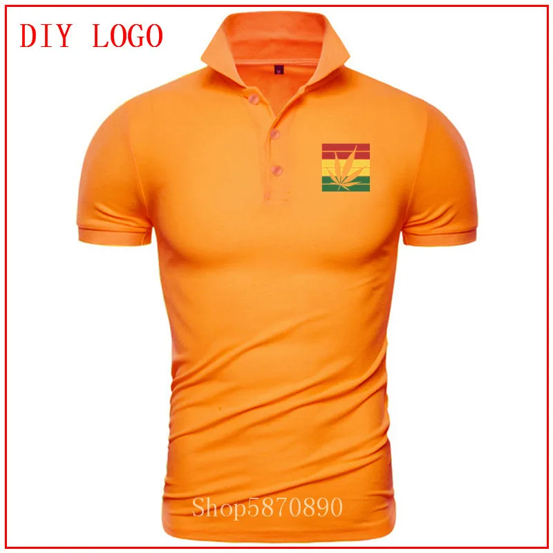 new style weed leaf rasta polo shirt man Summer Tops printed Tees Short Sleeves men tees Cotton Color diversified Unique | Мужская