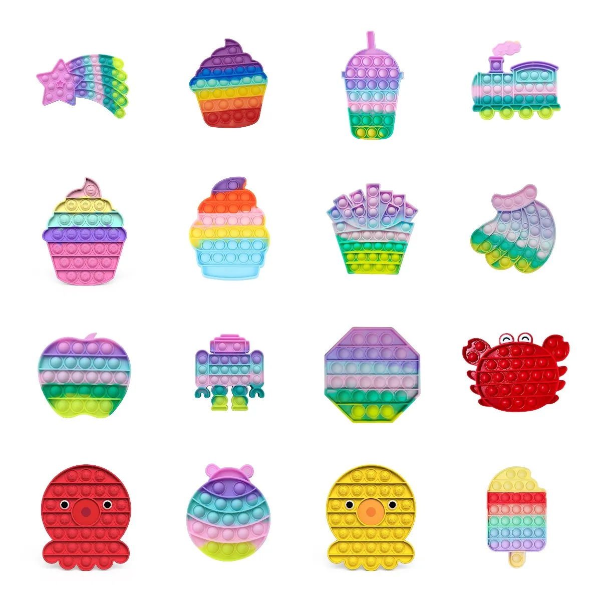 

Система Push Bubble клубничный Радужный цвет игрушки-антистресс для аутизма специальные потребности сенсорные игрушки для снятия стресса детск...