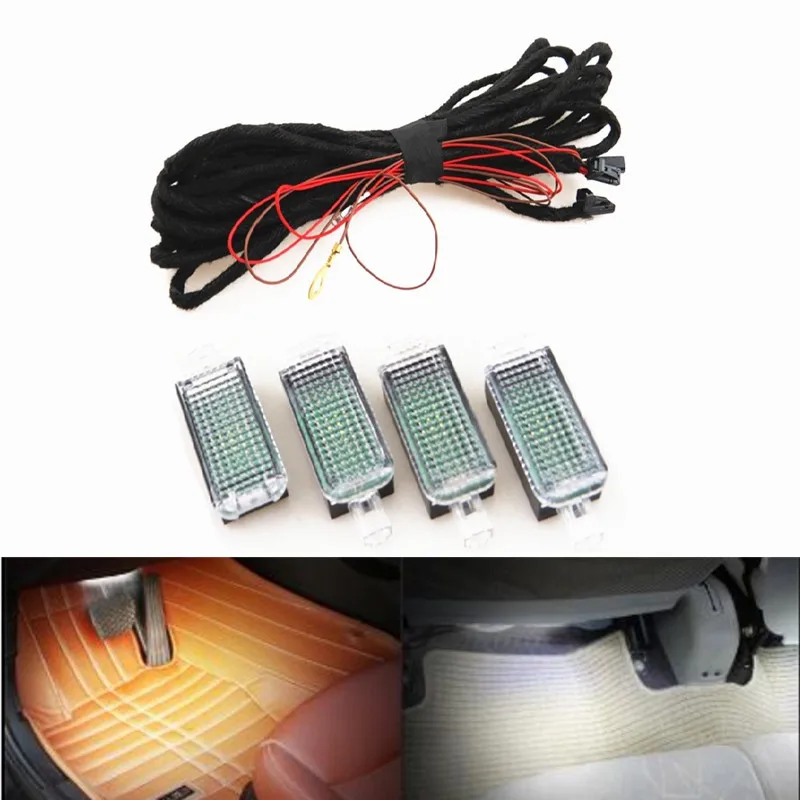 

Car interior Foot Space lamp LED Footwell Light Cable For Passat B6 B7 Golf 5 MK5 6 MK6 SEAT Toledo Leon A3 A4 A5 A6 A8 Q3 Q5 Q7