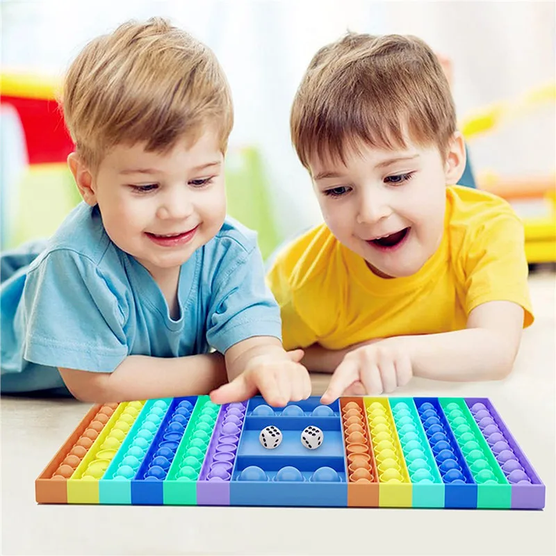 

color chessboard decompression toy push Bubble poppit anti stress Fidget popper fingertip Sensory Toys Party interactive Game