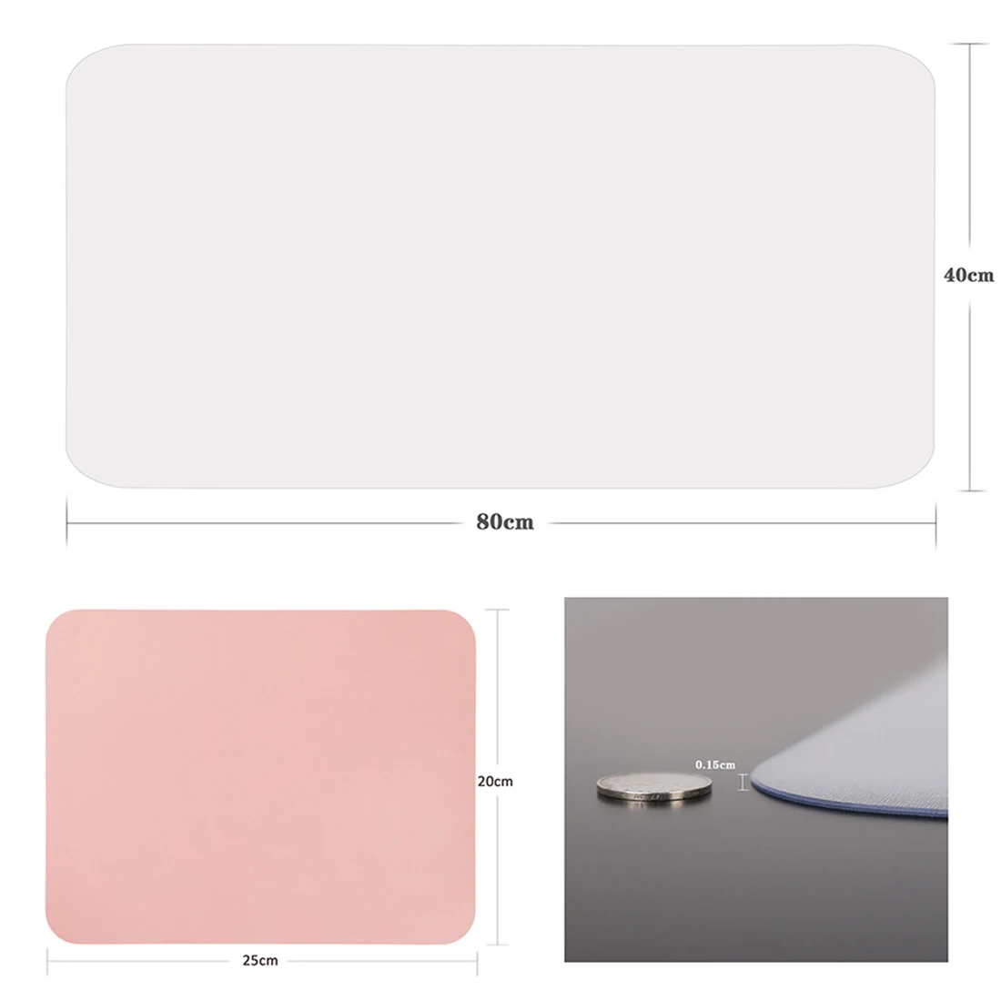 Frosted Clear pink 2 шт. ПВХ высокого качества коврик для мыши коврик/коврик, водонепроницаемый коврик для мыши настольная панель протектор, подставка для ноутбука для офиса и дома - Цвет: Frosted Clear pink