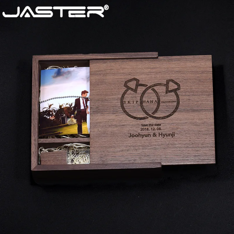 JASTER USB 2 0 кристалл usb + деревянная коробка флэш накопитель карта памяти Флеш 4 ГБ 8 16