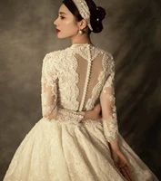 new appliques pearls dubai wedding dress 2021 white long sleeve elegant custom made bridal gowns luxury princess mariage
