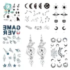 Rocooart 1 лист водостойких временные фальшивые татуировки наклеек серая луна фаза винтажный дизайн земли боди-арт татуировки крутые мужчины женщины мужчины