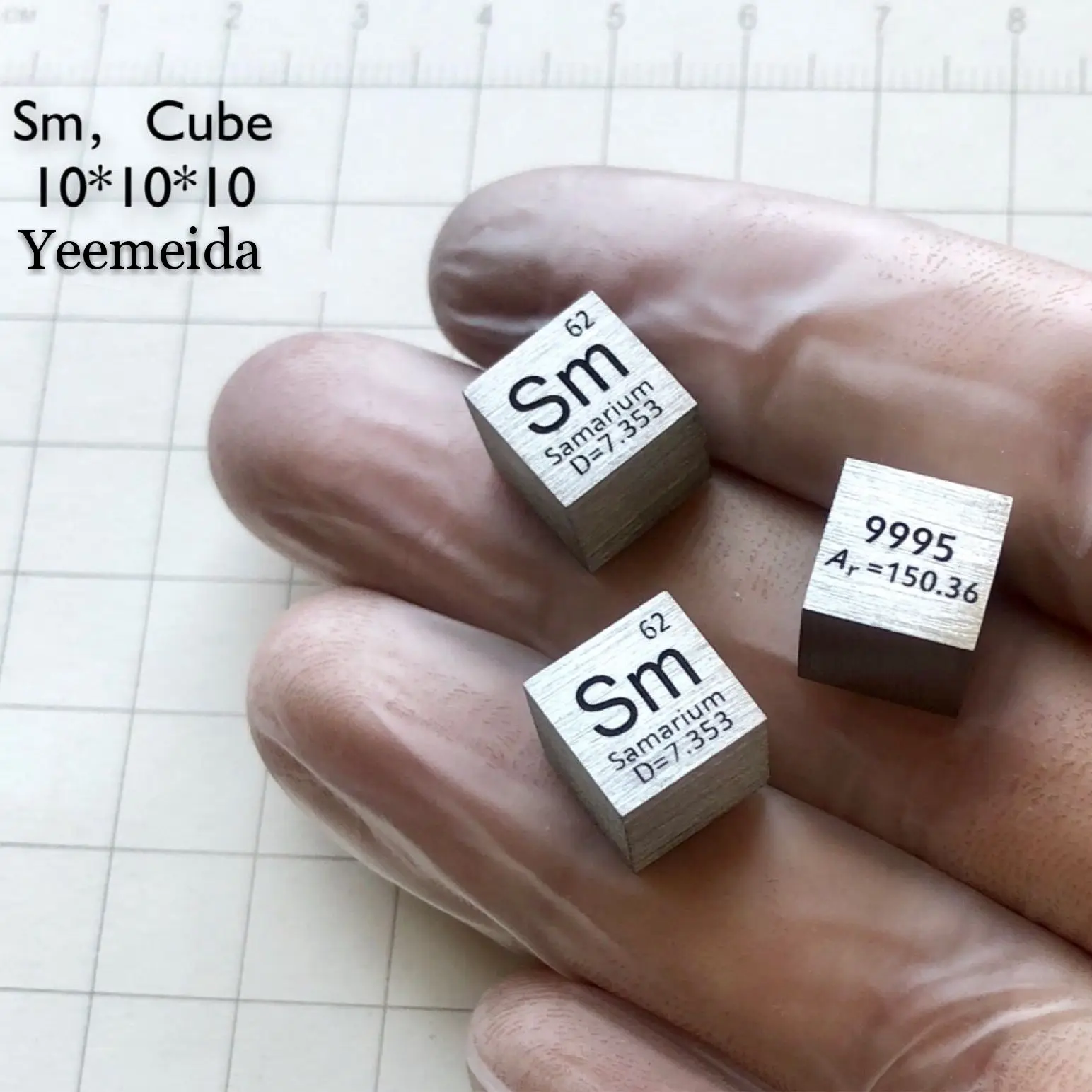 99.95% чистый Samarium Sm редкоземельный металлический куб 10 мм 7 45 г|Магнитные материалы|