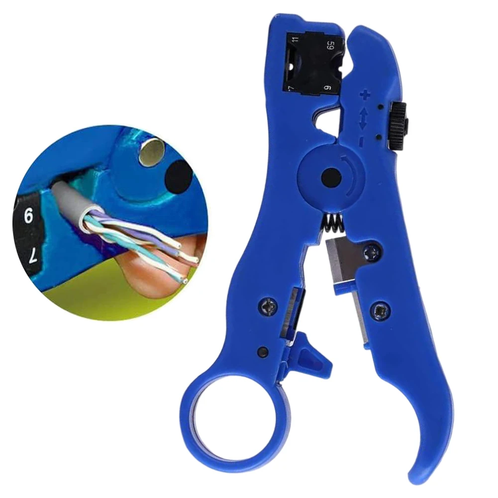 

Cable Stripper Wire Nipper Universal Coaxial Cable Stripper For RG 59, RG 6, RG 7, RG 11, 4P, 6P, 8P, UTP, STP Coaxial Cable