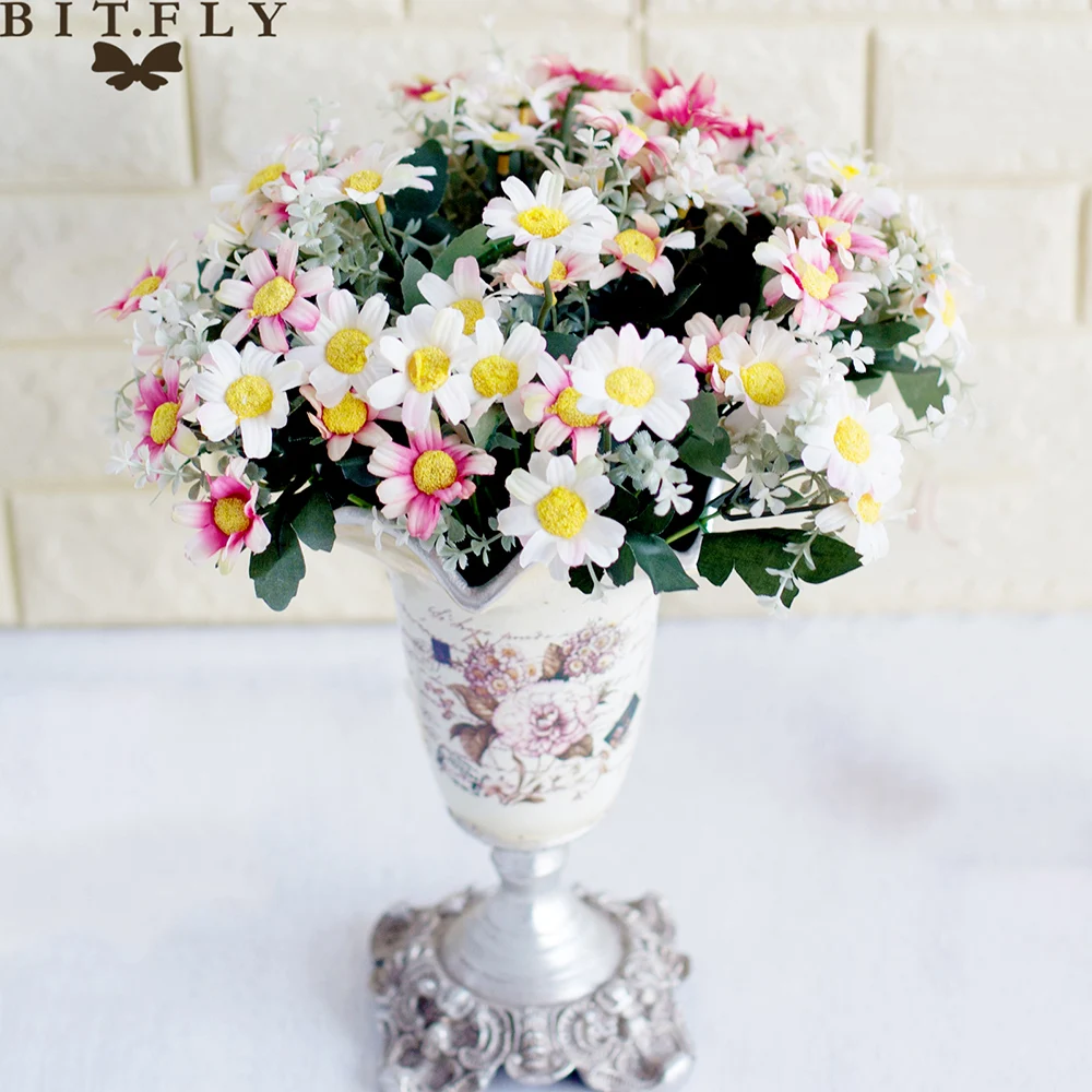 18 голов/Букет маргариток Искусственные цветы Шелковый букет ромашек 30 см Цветы