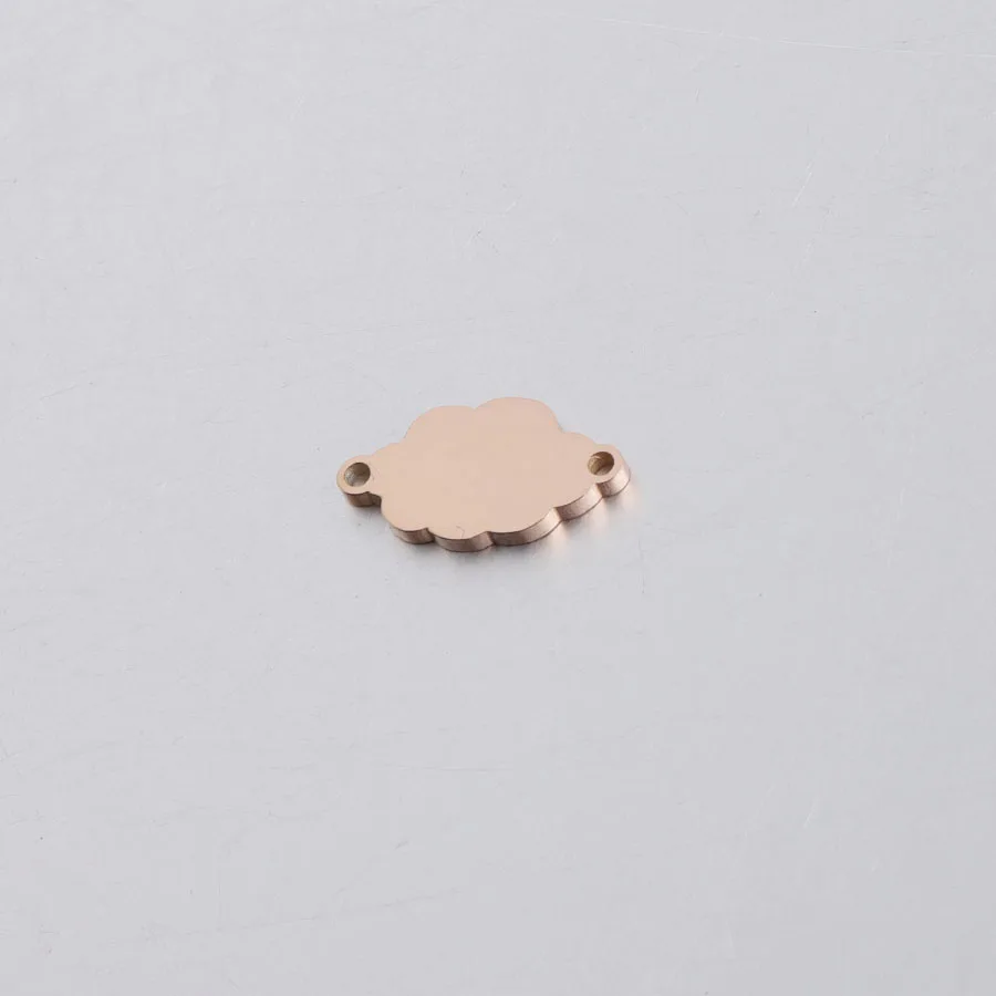 rose gold color Fnixtar 8*15,4 мм облачные подвески из нержавеющей стали зеркальные полированные облачные разъемы для создания браслета своими руками 20 шт./лот - Окраска металла: rose gold color