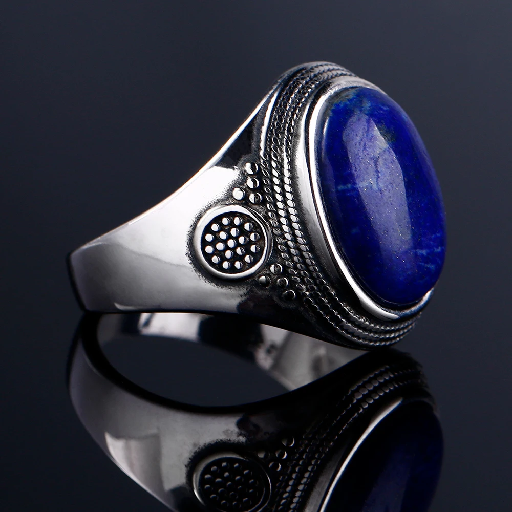 Очаровательное благородное 925 Серебряное кольцо 10x14 мм лазурит свадебное кольцо для девочки женский подарок на день рождения