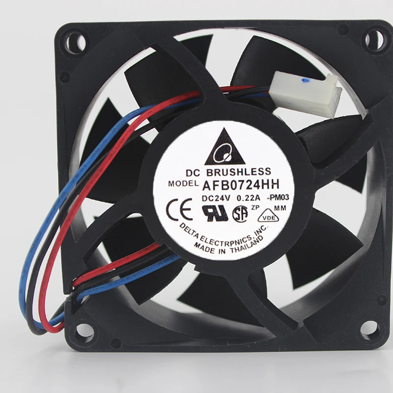 Серверный охлаждающий вентилятор Delta Electronics AFB0724HH PM03, постоянный ток 24 В, 0,22 А, 70x70x25 мм, 3-проводной