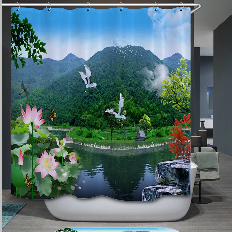 

flower curtain for bathroom shower curtain waterproof new