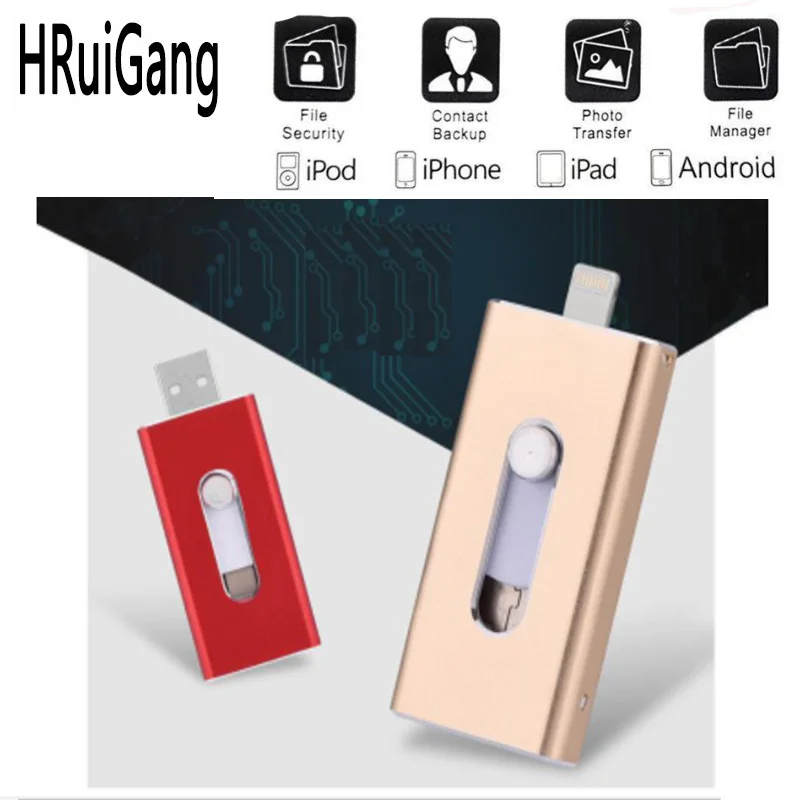 Флеш-накопитель Usb для iPhone 6/6 s/6 Plus/7/7 Plus/8/X Usb/Otg/Lightning 3 в 1 флеш-накопитель внешних