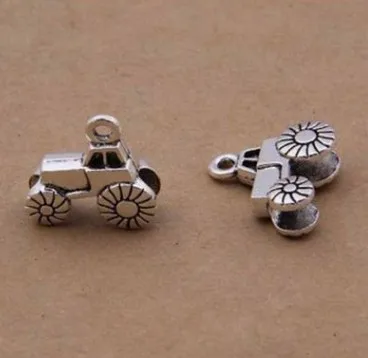 

Charm for making jewelry 10pcs 16x16mm antique silver color car charms