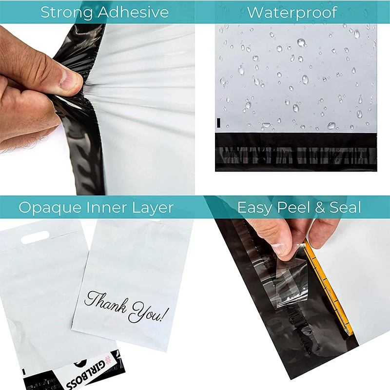

10pcs/Pack Thank You Tote Express Courier Pouches Self-Sealing Adhesive Thick Poly Envelope Plastic T-shirt Gifts Mailing Bags