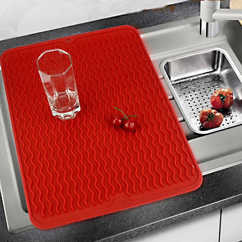 Large Silicone Table Placemat Premium Heat Resistant Drying Mat Tableware Dishwasher Dish Cup Cushion Pad Dinnerware |