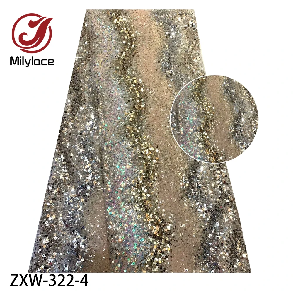 Африканский новый дизайн кружевная сетчатая ткань с блестками