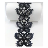 7 5cm wide butterfly lace fabric laces trim ivory white black ribbon for wedding dress skirts diy decoration