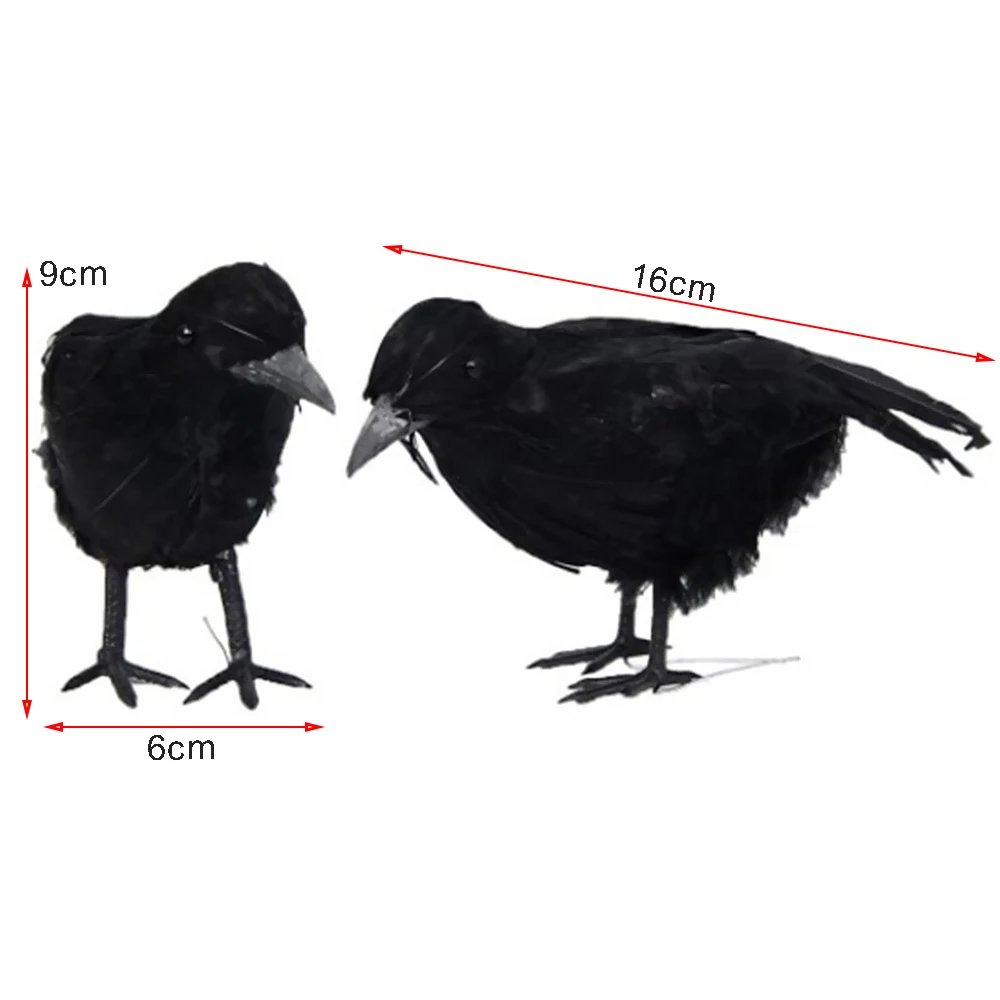 

Life-size crow movie props realistic Halloween decoration 1Pc black bird