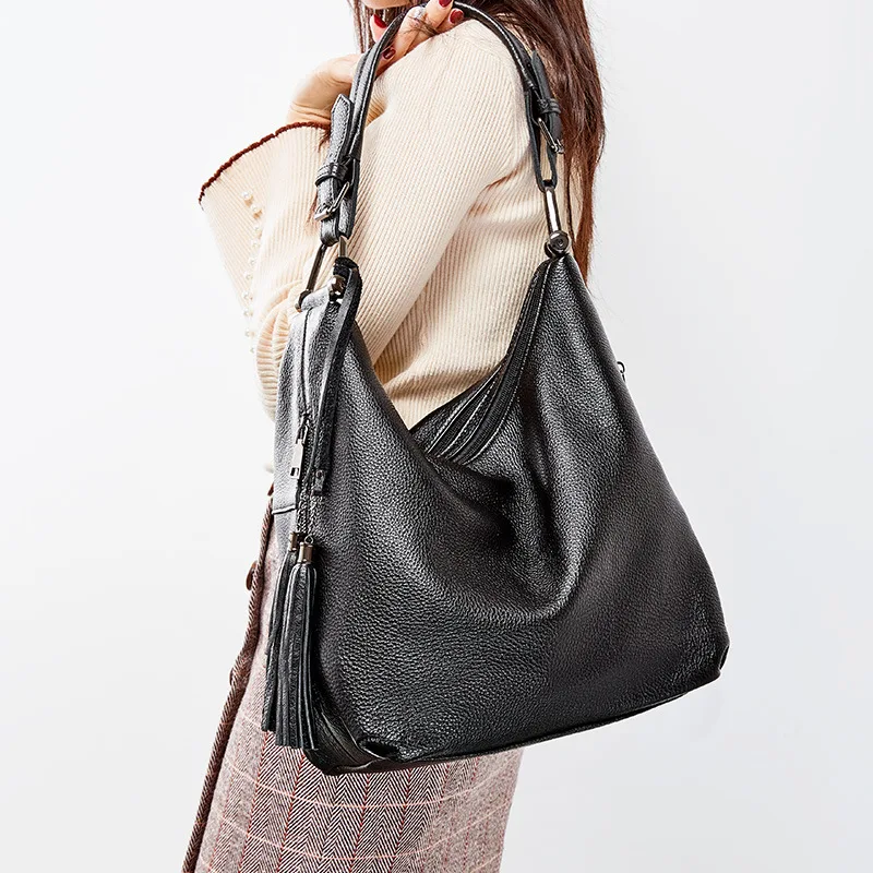 

Fashion Genuine Leather Women Bag Large Women's Handbag Lady's Messenger Bag Luxury Designer Hobos Bags for Women Totes