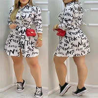 2021 summer new letter printing casual loose shirt dress