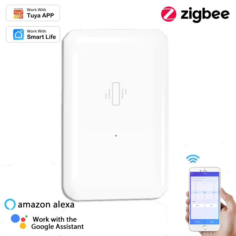 

Умный датчик вибрации Tuya Zigbee3.0, защита от кражи, мобильный телефон пульт дистанционного управления, совместим с Alexa, Google Home