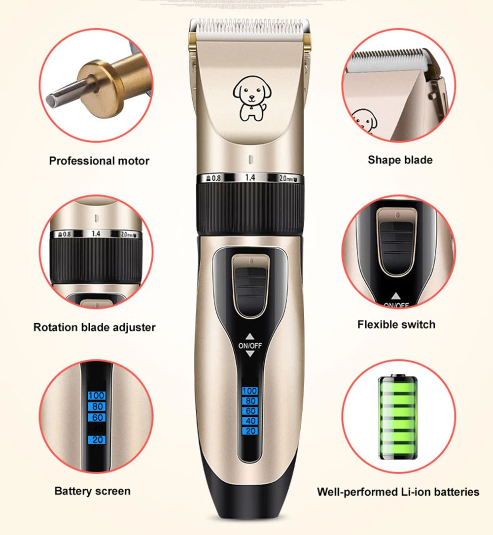 Электрическая машинка для стрижки питомцев триммер 2021 аккумуляторная с низким