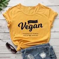 vegan shirt for women proud to be vegan graphic funny cotton casual hipster young hipster slogan quote t shirt tees tops m247