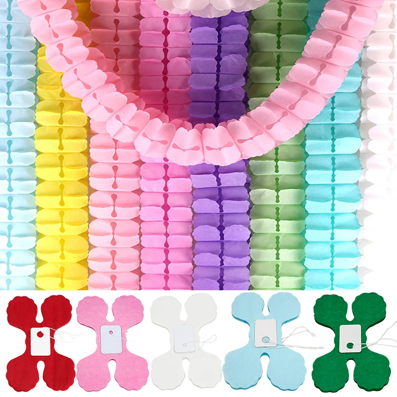 

3.4M Four Leaf Clover Paper Garlands Wedding Pull Flags Baby Shower Theme Party Hanging Bunting Suppliers Backdrop Decoration