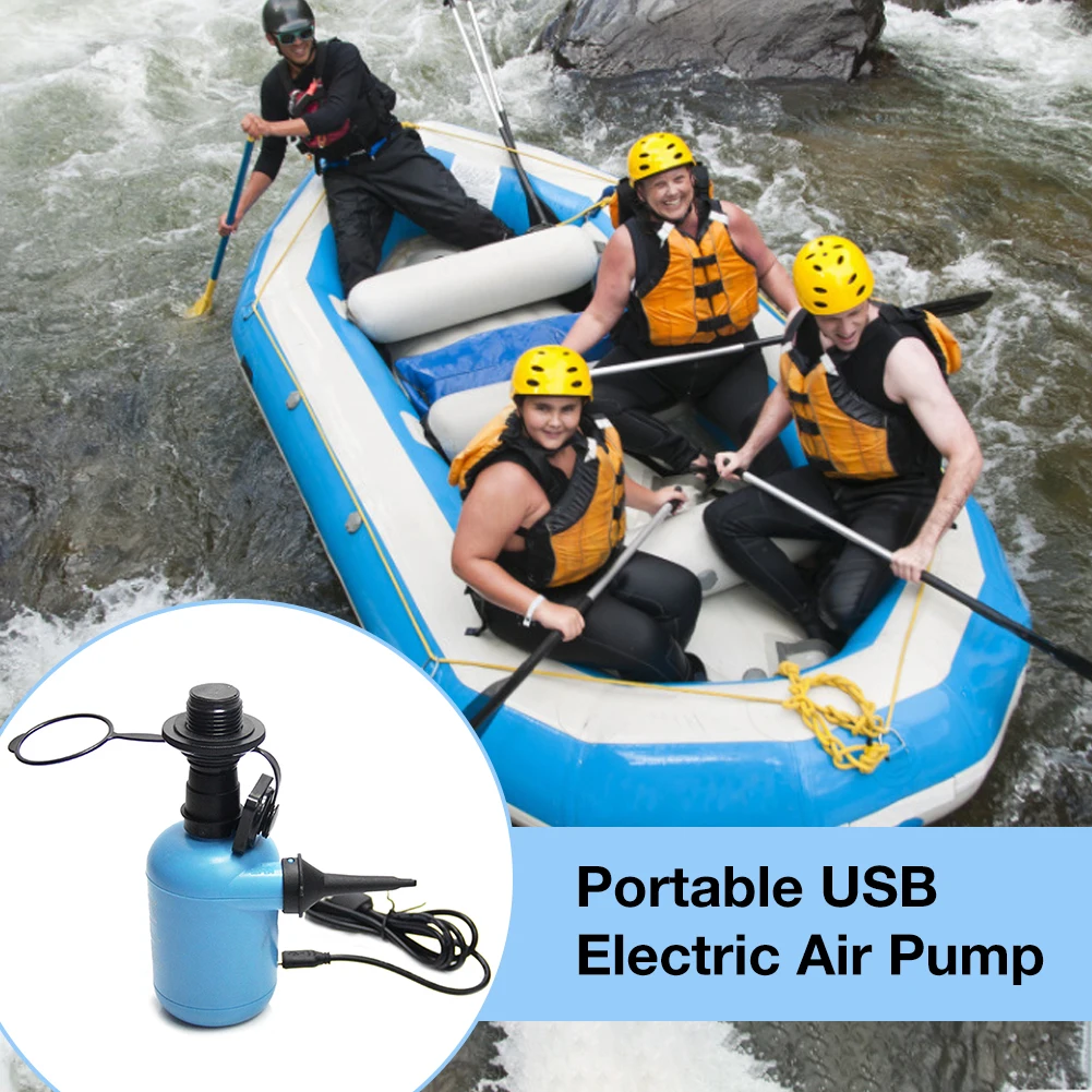 

Portable USB Electric Air Pump with 3 Nozzles Micro Inflator for Swimming Pool Air Mattress Inflatable Boat