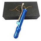 Сапфировая синяя ручка для татуировок из нержавеющей стали, может использоваться для инъекций наполнителя для губ, без электричества и безопасности, подходит для новичков