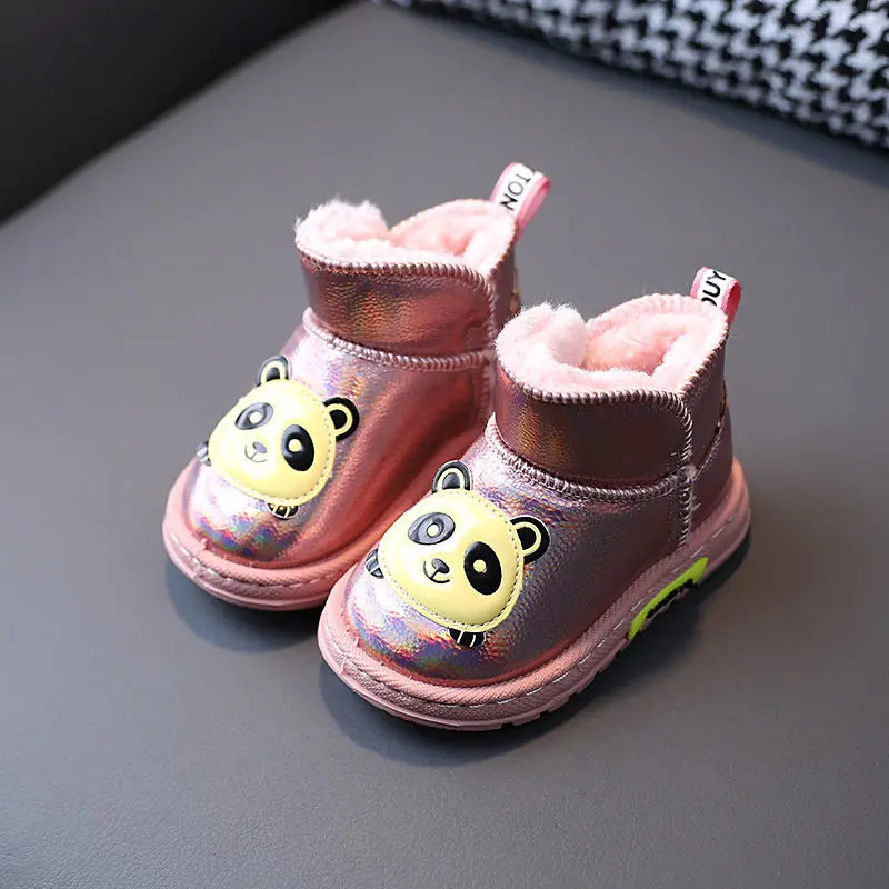 

2021 Winter New Girls Snow Boots Children's Princess Cotton Boots Plus Velvet Boys Warm Cotton Winter Shoes Kids Snow Boots