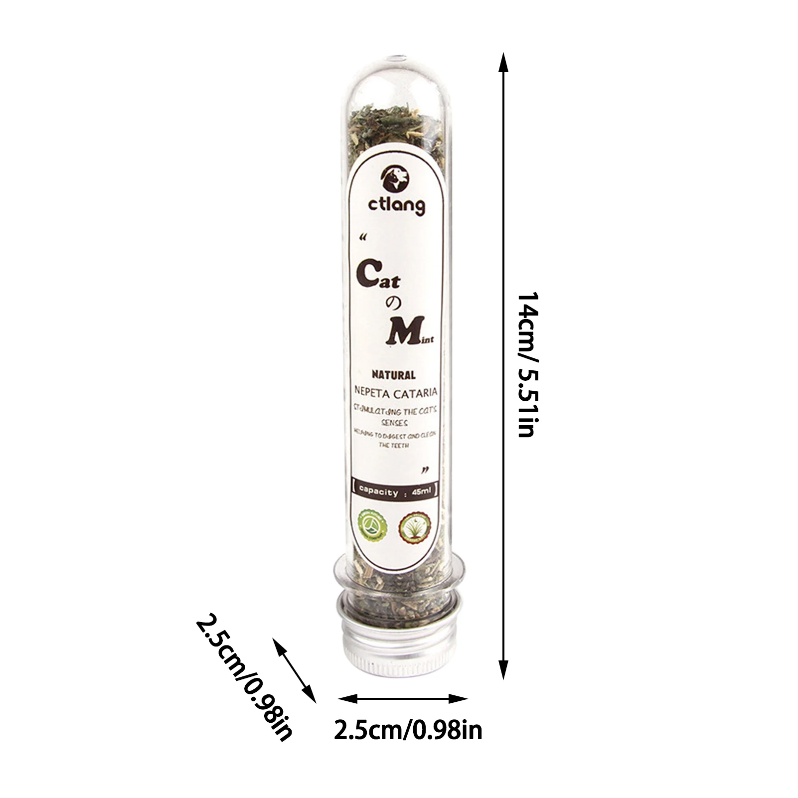 

Natural Catnip Organic Premium Test Tube Package Catnip Toy Cat Mint Grass Menthol Can Be Sprinkled On Toys For Kitten Catmint