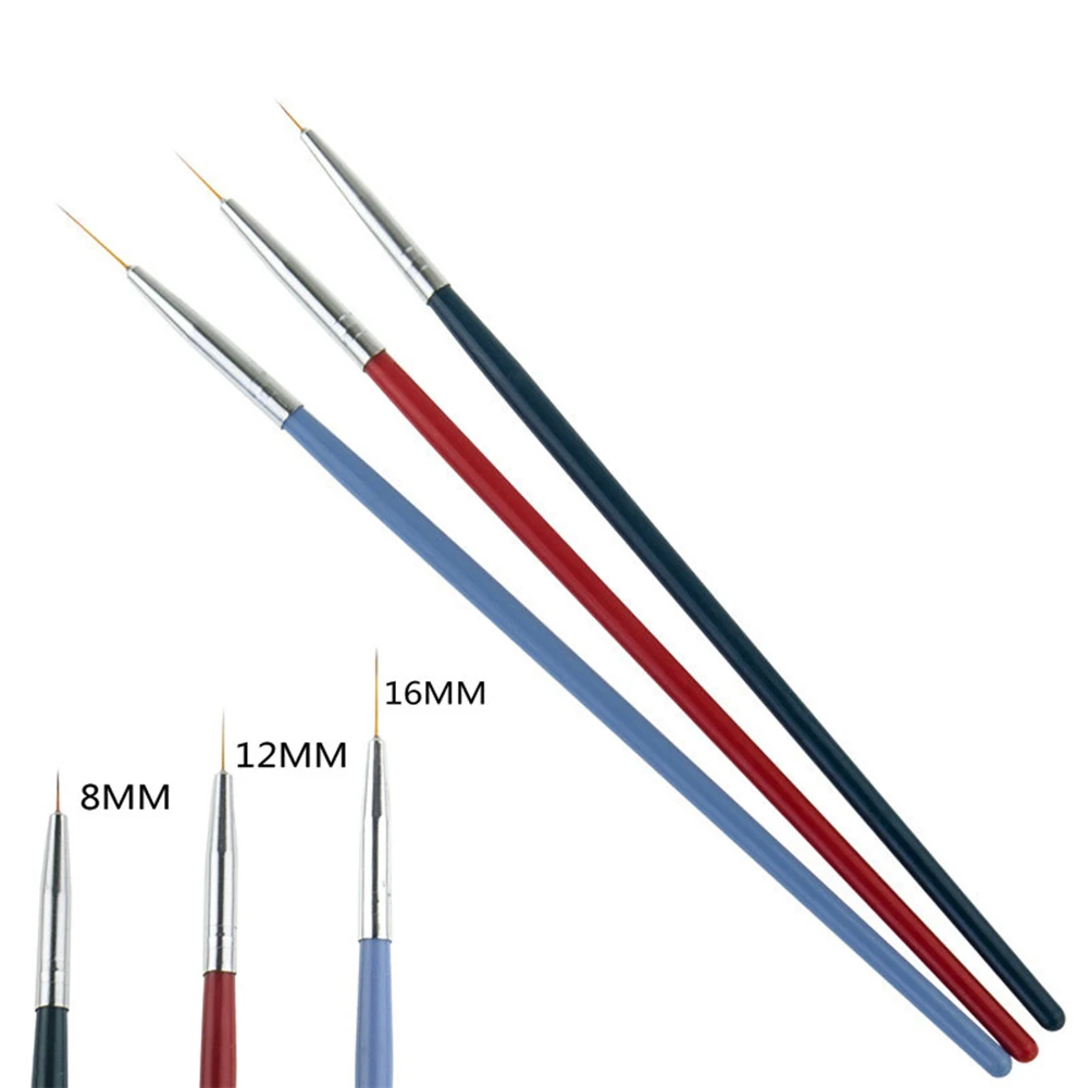 3 шт./компл. DIY акриловые расширение конструирующий УФ-гель кисти для рисования