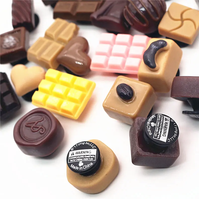 Emulation Chocolate Shoe Charms Spoof Lifelike Mini Resin Garden Shoe Decoration Accessories fit croc jibz Kids Party X-mas Gift