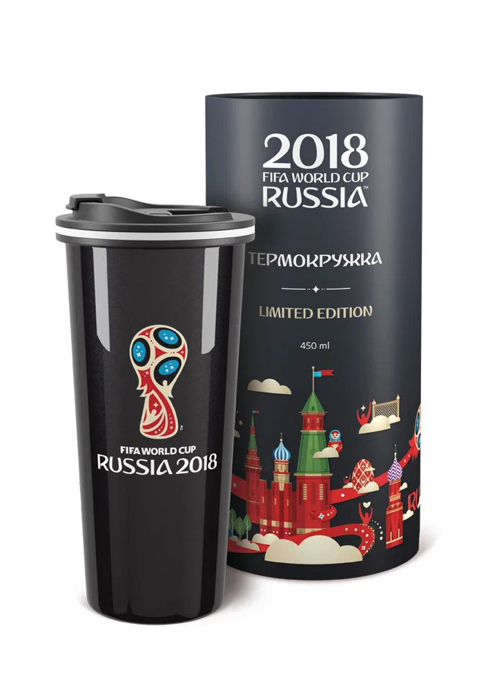 Термокружка &quotЭмблема&quot BLACK EDITION (450 мл) 2018 FIFA World Cup Russia™ |