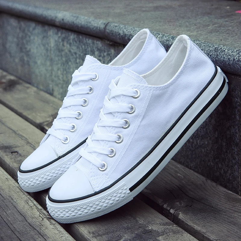 

Classic Men Canvas Shoes Fashion Solid Cheap Men Vulcanized Shoes Low High Upper Lace-up Casual Shoes Men Sneakers Male Footwear