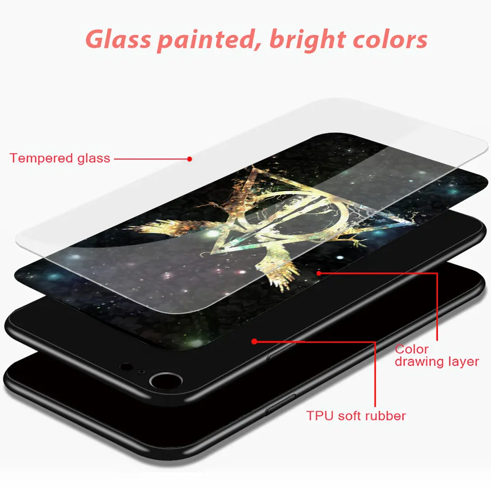 

Glass Case For Apple iPhone 12 Mini 11 Pro 7 Plus XR X Xs Max 8 6 6S Tempered Capa Casos Phone Cover Cute Patern Cartoon