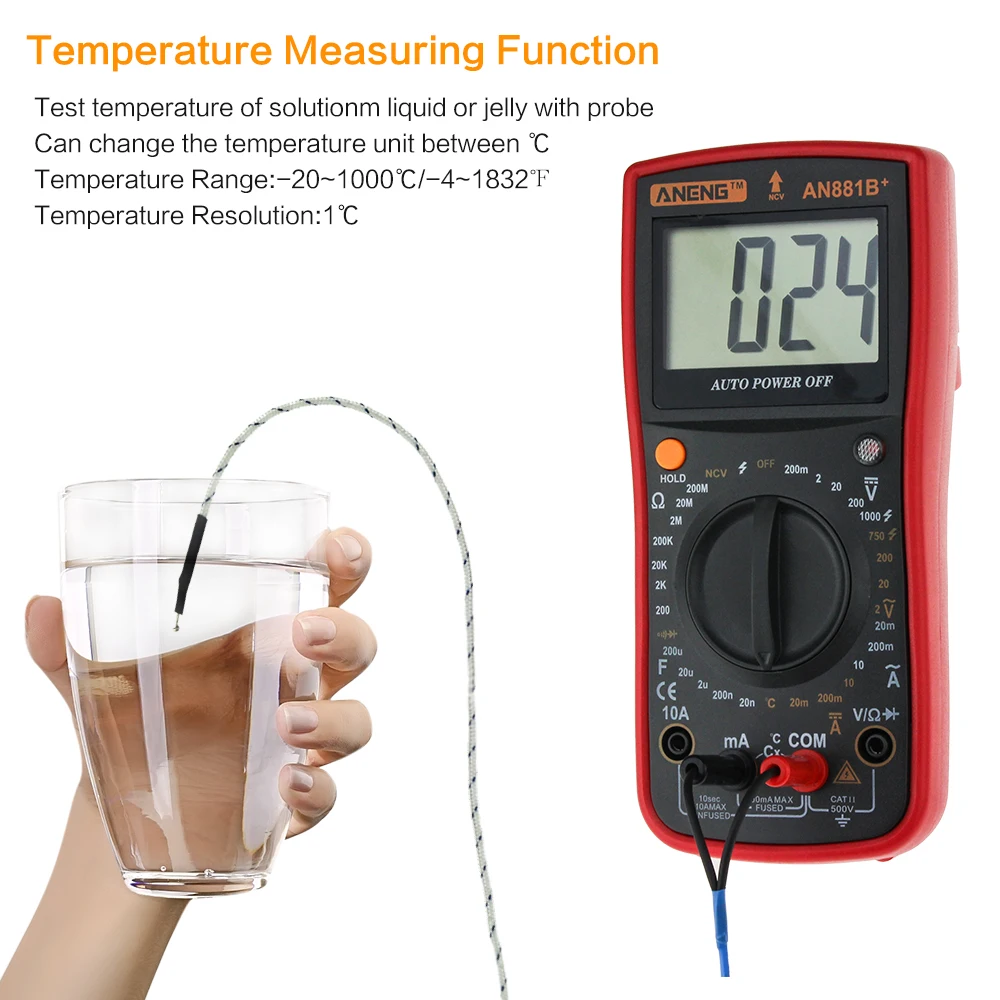 ANENG AN881B + мультиметр цифровой тестер multimeter с подсветкой транзистор мини