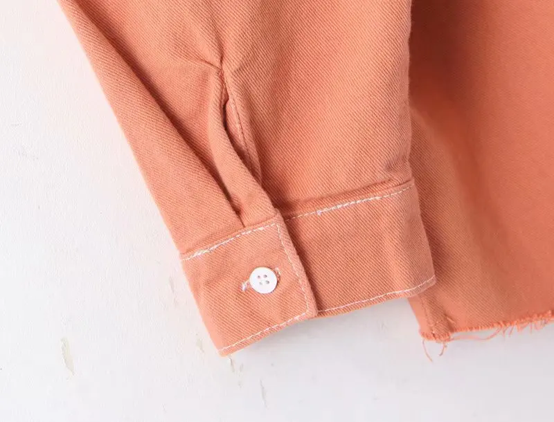 2019 Женская просто однотонная негабаритная джинсовая куртка Женский карман