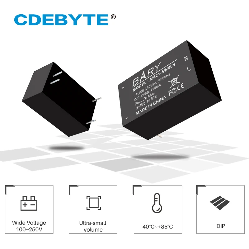 Модуль питания Buck AC DC 5W 60 кГц 78% эффективность AM21 5W05V CDEBYTE 1000mA постоянный ток Шаг